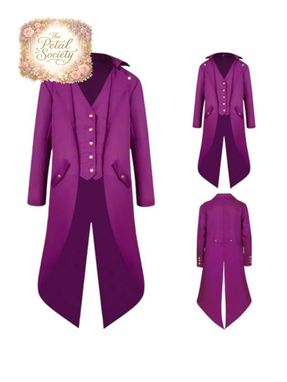 Men's Steampunk Vintage Tailcoat Medieval Frock Coat Halloween Costume